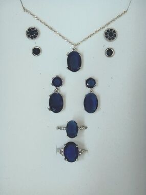 Dark Blue Sapphire Jewelry Set